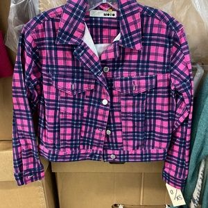 Top shop plaid moto jacket